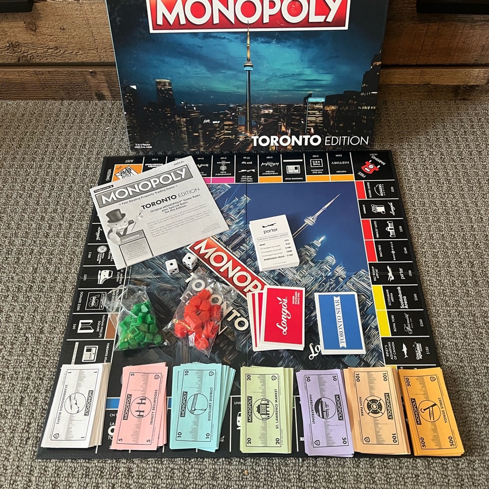 Monopoly TORONTO EDITION Board game Limited Edition Collectors RARE NO TOKENS OB